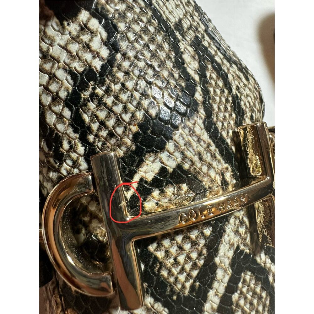 Cole Haan Modern Classics Bit Loafer Snakeskin Embossed In Python Rama 9B New - Picture 9 of 10